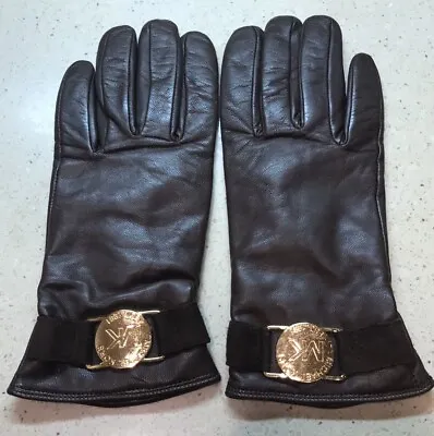 MICHAEL By Michael Kors Brown Leather Cashmere Gloves Size 7 • $40