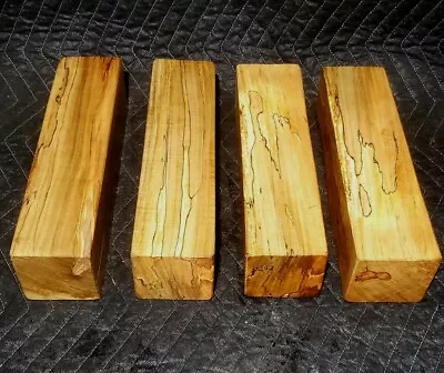  (2) TWO 3 ×3 ×12  Nice Spalted Ambrosia Maple Turning Blank. Carving  Spindles • $34.99