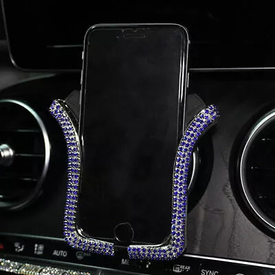 Car Phone Holder With Bing Crystal Rhinestone Car Air Vent Mount Clip Holder • $13.39