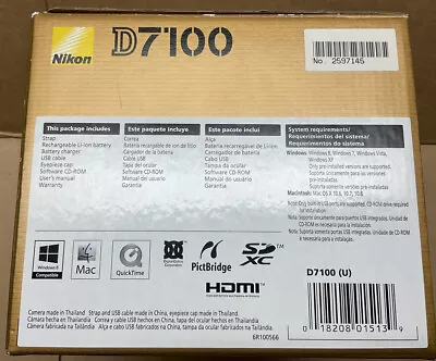 Nikon D7100 24.1 MP DX-Format CMOS Digital SLR Body Only Mint Condition With Box • $590