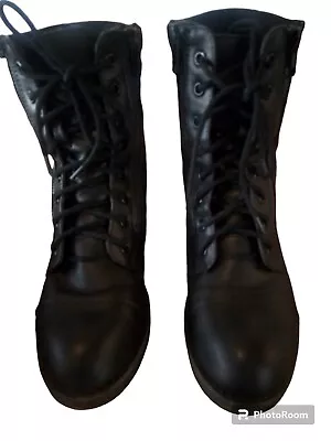 MIA Maeva Black Combat Boots Lace/ Zip Up Size 8M  VERY GOOD CONDITION  • $19.48