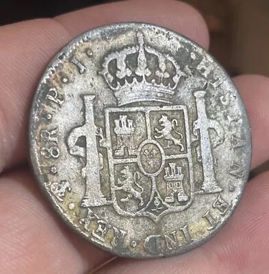 AUTHENTIC 1805 8 Reales Spanish Colonial Old Coin NOT Silver Potosi Mint Pirate • $49.99