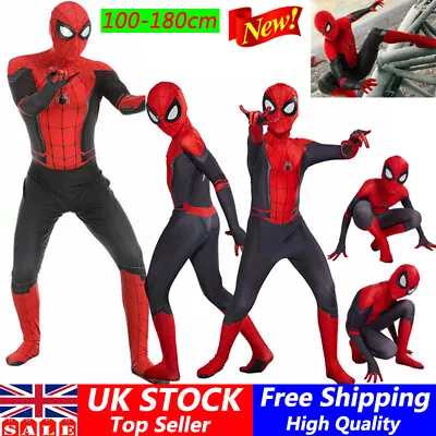 Kids Boy Men Far From Home Spiderman Costume Superhero Cosplay Fancy UK • £15.88