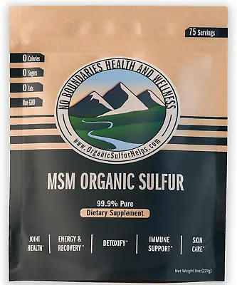 MSM Organic Sulfur Crystals By No Boundaries Health And Wellness – All-Natural  • $33.09