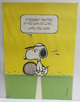 PEANUTS Snoopy Tennis Motivational Poster - Hallmark (1958) Vintage Schultz • $59.95