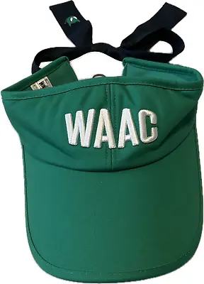 Waac Sun Visor Hat Womens Size 56 Cm Green Black Ribbon Golf • $59.99