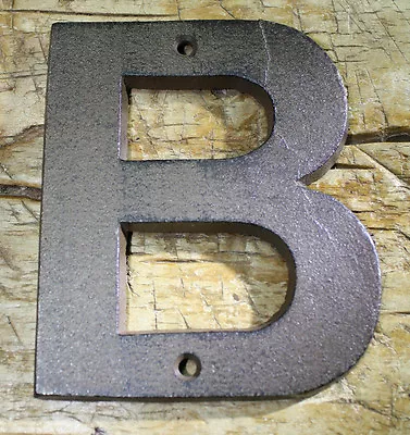 Cast Iron Industrial LETTER B Sign Rustic Brown 5  Tall Alphabet  • $7.99