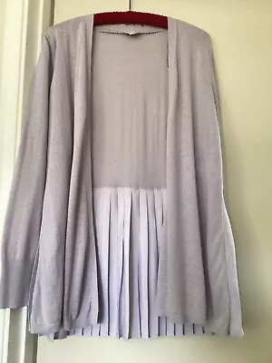 £13.50 • Buy EAST New Linen/Cotton Pale MAUVE Longline Pleated CARDIGAN SIZE 18