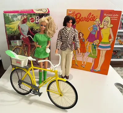 Vintage Barbie Mod Ken Doll Ten Speed Bike W/box Paper Dolls Lot • $49.99