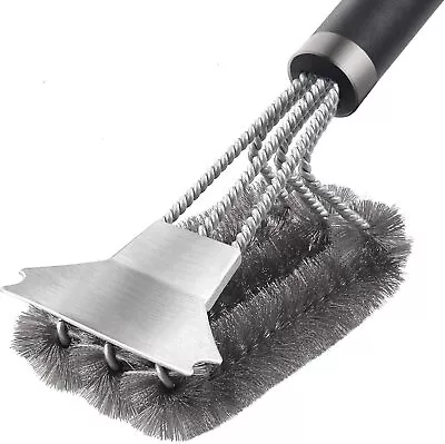 BBQ Grill Brush Cleaning Stainless Scraper Barbecue Steel Cleaner Scrubber Tool • $19.95