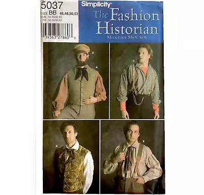 Simplicity Historical Costume Pattern # 5037 In Men's Sizes 46 48 50 52 Pattern • $18.95