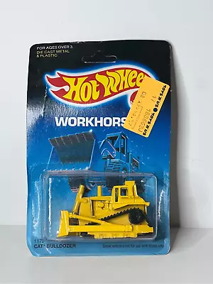 VTG Hot Wheels Workhorse Cat Bulldozer Yellow Construction Vehicle 1986 NEW NOS • $17