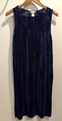 H&M Dress Size S 10 Navy Sleeveless Plisse Tunic Party Going Out Club Sexy • £10