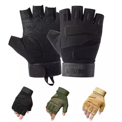 Tactical Military Half Finger Gloves Paintball Airsoft Hunting Fingerless Gloves • $10.99