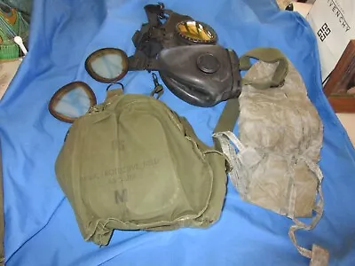 US Army M17 Gas Mask Small W/  NEW Chemical Hood And Canvas Bag-Extra Lenses • $89.99