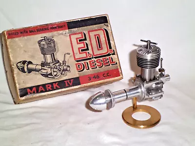 £75 • Buy VINTAGE, NEW-IN-BOX, ED Mk4  HUNTER  3.46cc AERO DIESEL ENGINE, A LOVELY ENGINE!