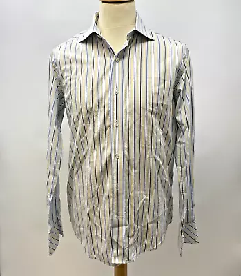 Katharine Hamnett Men's Formal Shirt Blue Stripe 100% Cotton - Size 15.5      S5 • £15