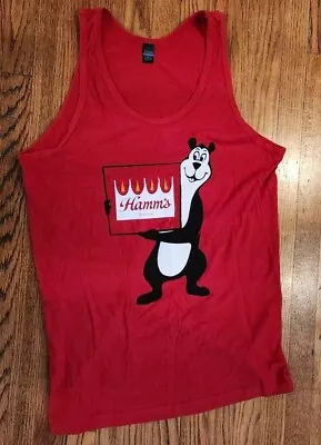 Hamm's Beer Men's Shirt Red Tank Top Beater Men's Size Large Vintage Look • $29.99