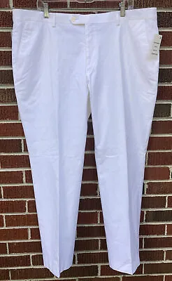 NWT TOMMY HILFILGER MEN'S THFLEX STRETCH FLAT FRONT WHITE PANTS 42 X 30 • $29.71