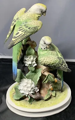 Parakeets Vintage Andrea By Sadek “Group Of Parakeets” Figurine Large Birds • $69.82