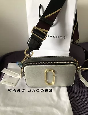 Brand New Marc Jacobs Crossbody Leather Shoulder Bag Metallic Silver • £155