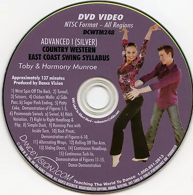 $24.99 • Buy East Coast Swing, Country-Western Style, Silver,  DCWTM248, Dance Vision DVD