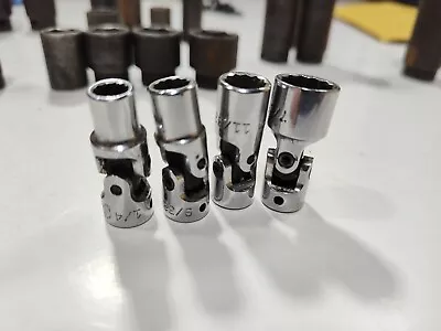 Lot Of 4 Mac Tools Swivel Universal Sockets 1/4  Drive XU MU6 USA 18i • $35