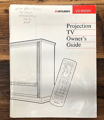 Mitsubishi VS-6026R TV  Owner / User Manual *Original* • $14.97