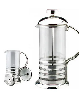 £8.95 • Buy 800ml / 8-cup Stainless Steel Glass Cafetiere French Filter Coffee Press Plunger