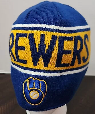 MLB Fan Favorite Milwaukee Brewers Beanie Hat Adult One Size Blue • $12