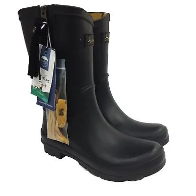 Joules Rosalind Black Rain Boot Women Size 9 • $42