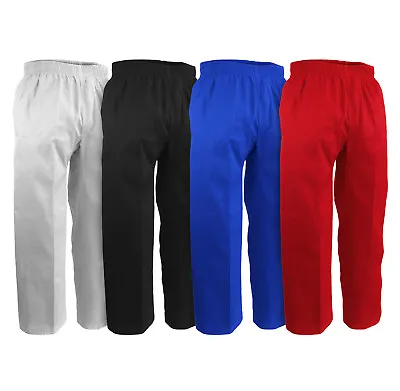 NEW Karate Taekwondo PANTS Martial Arts Uniform Adult Child White/Black/Red/Blue • $22.49