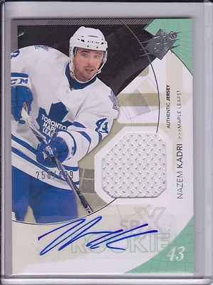 2010-11 SPx Nazem Kadri RC Jersey Auto # 258/499 Toronto Maple Leafs • $40