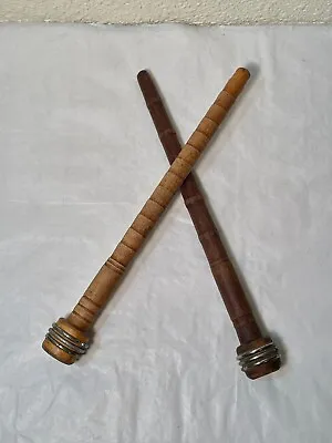 Lot Of 2 Vintage 10  Wood Bobbins / Spools Textile Mill Spindle • $20