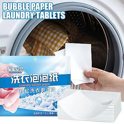 30X/Bag Laundry Tablets Concentrated Washing Powder Underwear Detergent Sheets • £2.29