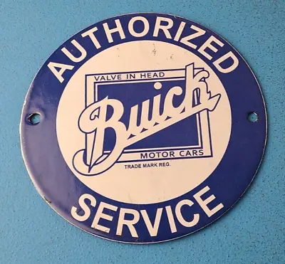 Vintage Buick Porcelain Sign - Small Gas Automobile Service Pump Plate Sign • $140.47