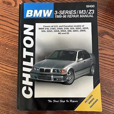 Chilton BMW 3-series M3/Z3 1989-98 Repair Manual 18400 For US Canadian Cars Book • $23