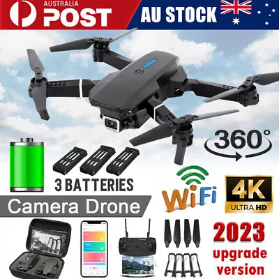 $48.99 • Buy 4K GPS Drone With HD Camera Drones WiFi FPV Foldable RC Quadcopter W/3Batteries
