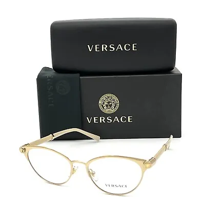 VERSACE VE1259Q 1252 Pale Gold / Demo Lens 52mm Eyeglasses • $89.95