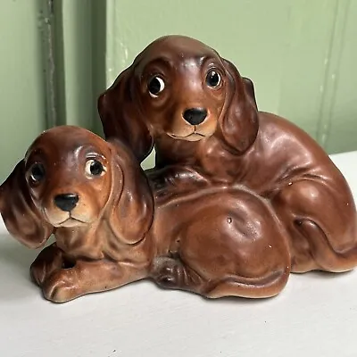 Rare Vintage Shafford Double Dachshund Dog Figurine 6”x3.5” USED • $6