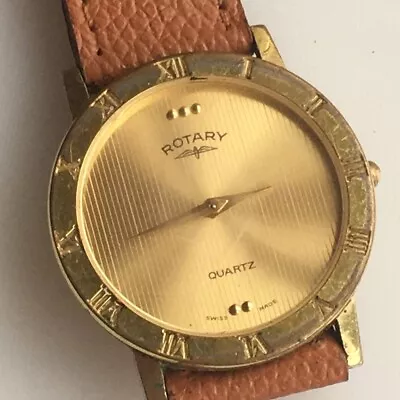 Men's Working Wrist Watch By  ROTARY. C1980. Model 3117. Swiss Made. Leather • £7.99