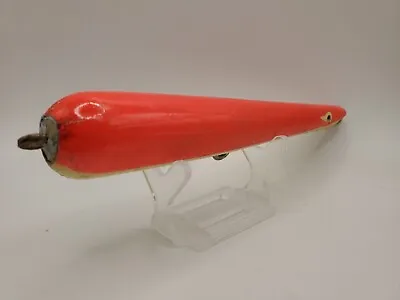 Vintage Antique Wooden Fishing Lure 7  Speckle Red Darter Homemade Stan Gibs  • $13.99