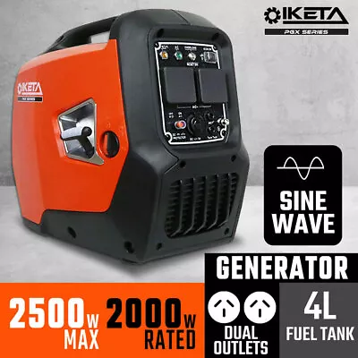 IKETA Inverter Generator Sine Wave Petrol 2500W Max Site Camping Portable Backup • $500