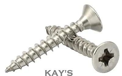 £3.05 • Buy 4mm 8g POZI COUNTERSUNK CHIPBOARD WOOD SCREWS FULLY THREADED A2 STAINLESS STEEL