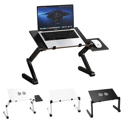 Adjustable Portable Laptop Stand Lazy Lap Sofa Bed Notebook Desk Side Table Tray • £17.95