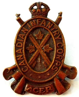 Vintage WWII Era CANADIAN INFANTRY CORPS Acer Cap Badge Pin Emblem CANADA  • $11.95