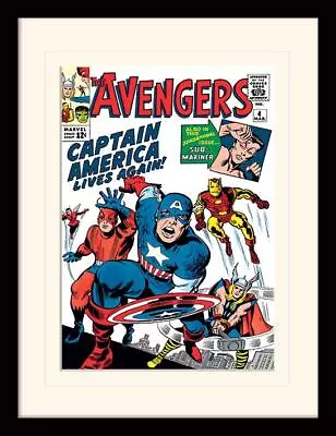 Marvel Comics - Captain America Lives Again - 30 X 40cm Framed Mounted Print • £21.99