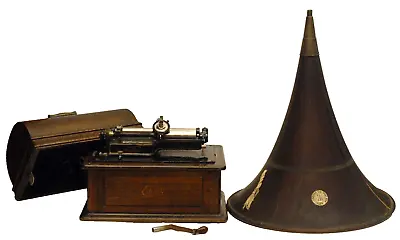Rare Edison Triumph Cylinder Phonograph With Large Wooden Horn Running Condition • $1100