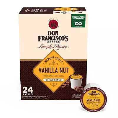 Don Francisco's Coffee Vanilla Nut Flavored Medium Roast K-Cup Coffee Pods24 Ct • $13.43