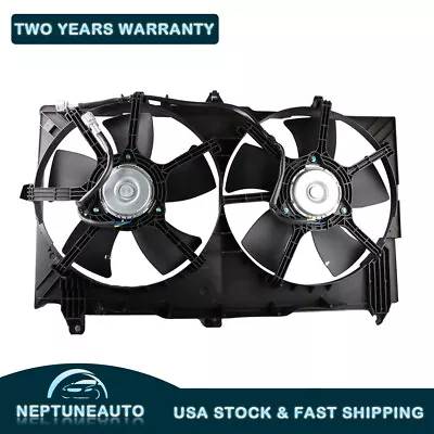 Dual Radiator Cooling Fan For 03-07 Infiniti G35 03-06 Nissan 350Z V6 3.5L Black • $77.96